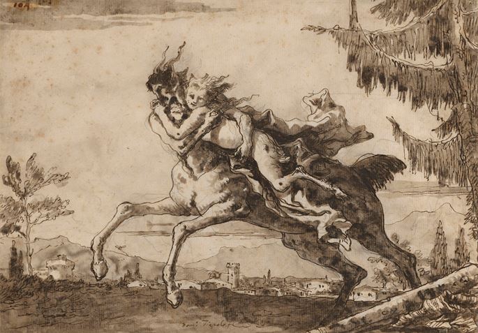 Giovanni Battista Tiepolo - A Centaur Carrying off a Female Faun | MasterArt